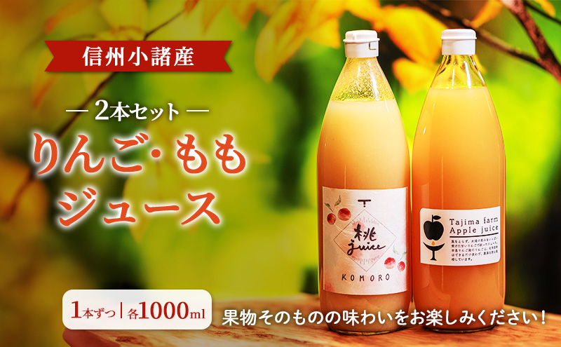 【長野県小諸市】信州小諸産 ジュース2本セット(りんご・もも 各1000ml×1本ずつ)ストレートジュース お土産 贈答 ギフト  小諸市