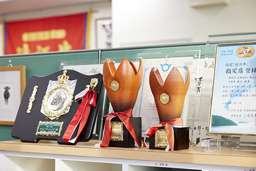 【森三商会】4等級以上の未経産雌牛限定　近江牛特選しゃぶしゃぶ500g（ロース・肩ロース）【GM06W】