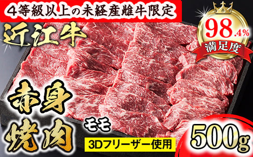 [森三商会]4等級以上の未経産雌牛限定 近江牛赤身焼肉500g(モモ)[GM13U]