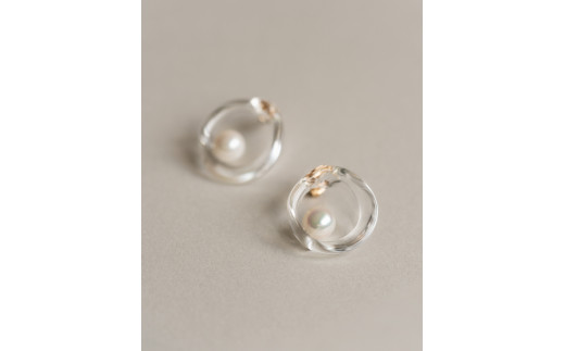 HARIO ピアス フープパール K10［HAPR-HP-P-K10 ］｜耐熱 ガラス