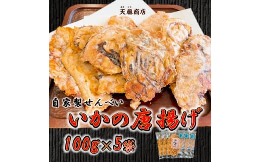 【愛知県南知多町】訳あり いか 唐揚げ せんべい 100g × 5袋 自家製 ミネラル 天然 塩 小分け からあげ われせん 不揃い 愛知県 南知多町 煎餅 シママース 人気 おすすめ