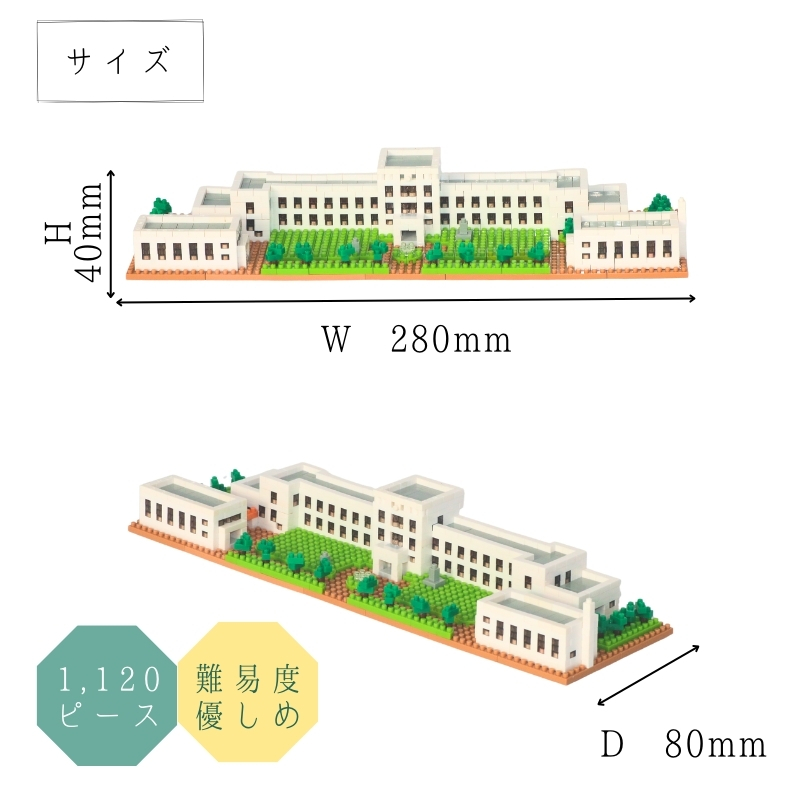 豊郷小学校　ナノブロック 豊郷小旧校舎群をナノブロックで再現 観光協会などで販売：中日
