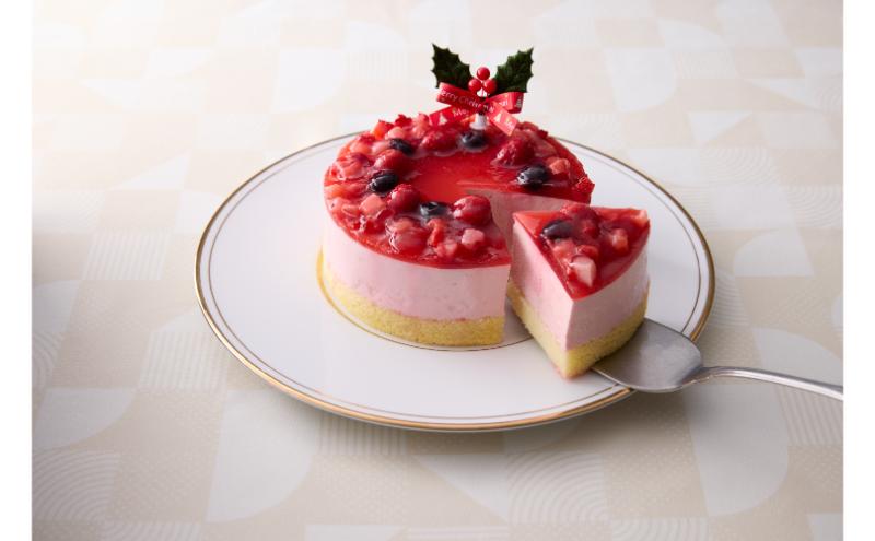 クリスマストリプルベリーフロマージュ（5号・直径約15cm）｜十日町すこやかファクトリー アレルギー対応 特定原材料不使用 クリスマスケーキ フロマージュ ホール ケーキ 洋菓子 スイーツ 新潟県