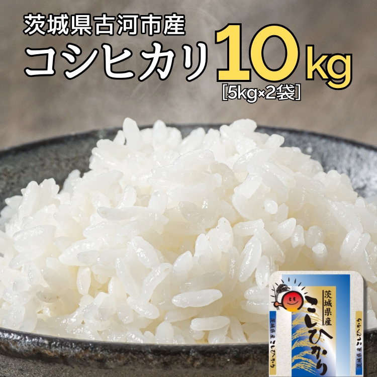 [新米]令和7年産 古河市のお米 コシヒカリ 10kg(5kg×2袋) | 米 こめ コメ 10キロ こしひかり コシヒカリ 古河市産 茨城県産 贈答 贈り物 プレゼント 茨城県 古河市 直送 産地直送 送料無料 着日指定可 着日指定OK ※2025年9月上旬頃より順次発送予定 _DP90