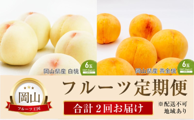 【岡山県玉野市】桃 定期便 2026年 先行予約 晴れの国 岡山 の フルーツ 定期便 2回コース 桃食べ比べ 岡山県産 国産 セット ギフト