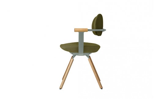 イトーキ『バーテブラ03』4本脚 回転座面 木製脚 KC張地：ファーン(KG-877KC-L423CF)【EI141W】