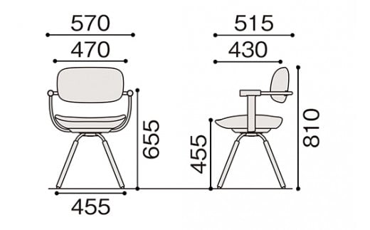 イトーキ『バーテブラ03』4本脚 回転座面 木製脚 KC張地：ファーン(KG-877KC-L423CF)【EI141W】