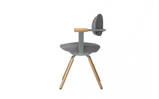 イトーキ『バーテブラ03』4本脚 回転座面 木製脚 KC張地：ミネラル(KG-877KC-L412CF)【EI142W】