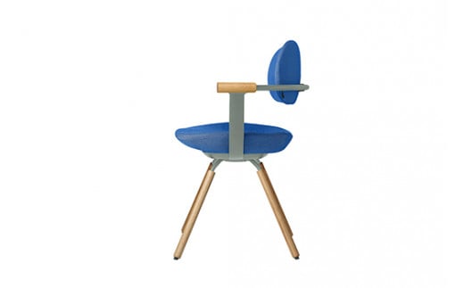 イトーキ『バーテブラ03』4本脚 回転座面 木製脚 KC張地：オーシャン(KG-877KC-L410CF)【EI143W】