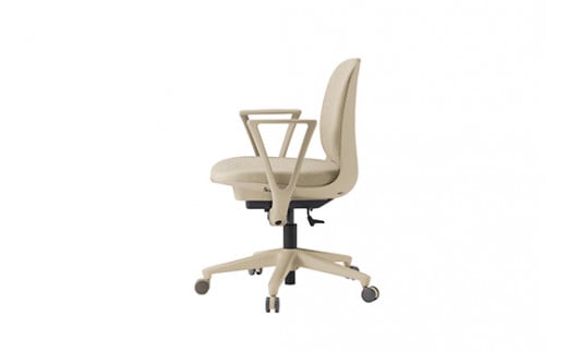 イトーキ『トルテＵ』 ロータイプ 肘付き ナイロンキャスター フレーム：エクリュベージュ(KJ-346CF-H9F6F)【EI151W1】