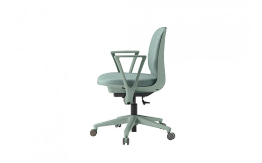 イトーキ『トルテＵ』 ロータイプ 肘付き ナイロンキャスター フレーム：グレイッシュグリーン(KJ-346CF-E3E3F)【EI152W1】