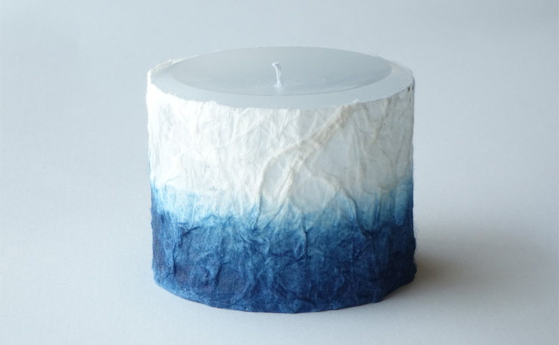 藍染和紙キャンドル（グラデーション）