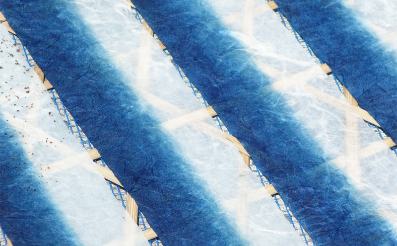 藍染和紙キャンドル（グラデーション）