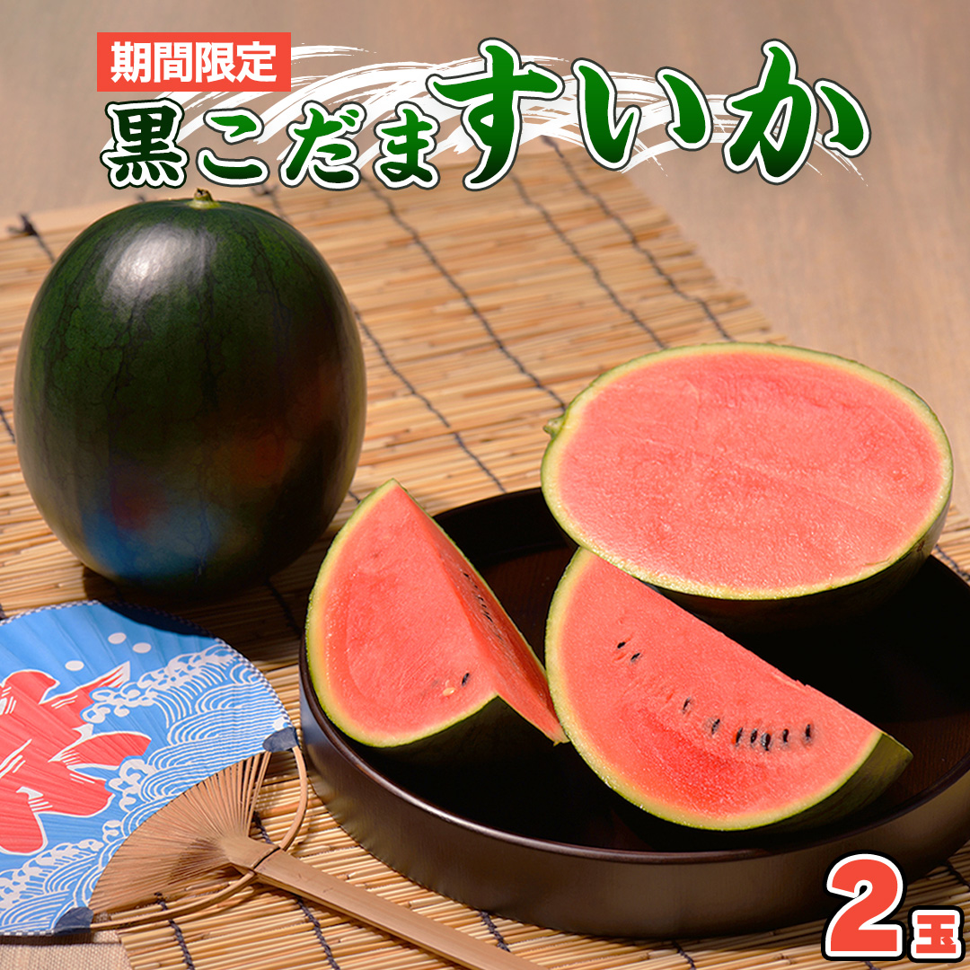茨城県桜川市のふるさと納税 黒こだま すいか 2玉 《2026年7月上旬から発送開始》 スイカ すいか 西瓜 黒こだま おやつ 夏[BQ014sa]