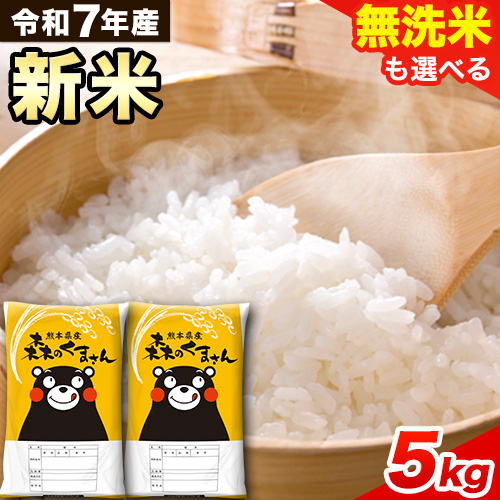 新米 令和7年産 無洗米 も 選べる 森のくまさん 5kg × 1袋 白米 熊本県産 単一原料米 森くま[10月中旬-12月末頃出荷][精米方法をお選びください]送料無料