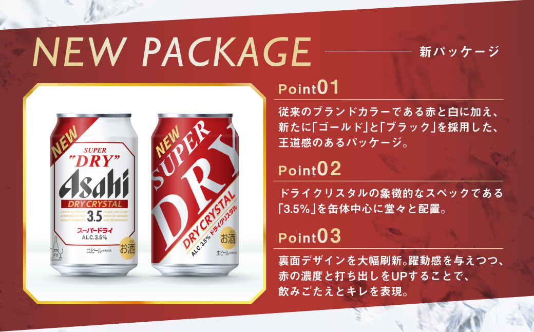 【6ヶ月定期便】アサヒスーパードライAlc3.5%【ドライクリスタル】 350ml×24本（1ケース） アサヒビール 酒 お酒 ビール アルコール 3.5% 常温 茨城県 守谷市 送料無料