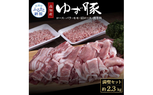 [CF-R5tka]NIN003 なはりゆず豚満喫セット 2.3kg - 豚バラ ロース モモ 肩ロース 挽き肉 ひき肉 豚 豚肉 国産 詰め合わせ セット 冷凍 料理 おうちごはん 個包装 23000円 高知県産 高知
