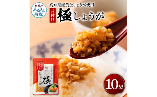 [CF-R5tka]SNS006 味付け極しょうが110g×10袋 - しょうが ショウガ 生姜 生ふりかけ 坂田信夫商店 黄金しょうが 高知 国産 料理 おかず 調味料 ご飯のお供 混ぜご飯 刻み生姜 話題