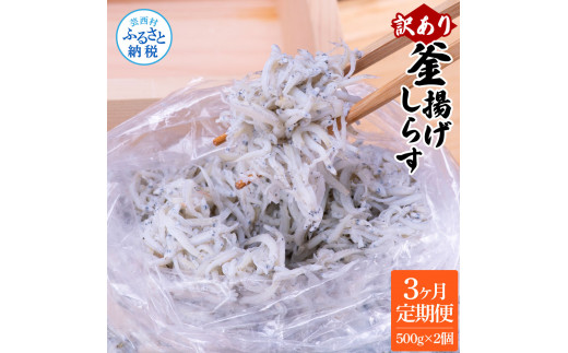 [CF-R5tka]t197mmk [3ヶ月定期便]訳あり 釜揚げシラス 500g×2個 定期便 定期コース 3ヶ月 しらす シラス 釜揚げ 新鮮 塩分控えめ 離乳食 わけあり ワケあり 不揃い しらす丼 海鮮丼 お茶漬け