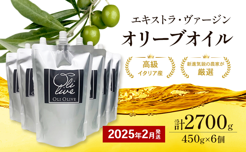 【受賞農家が選出】 高級イタリア産 エキストラ・ヴァージン・オリーブオイル 450g×6個【2026年2月より順次発送】