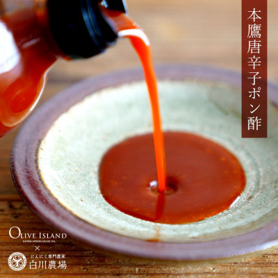 【 小豆島 】本鷹唐辛子ポン酢 4本セット(300ml×4本)  小豆島 調味料 本鷹チリポン酢