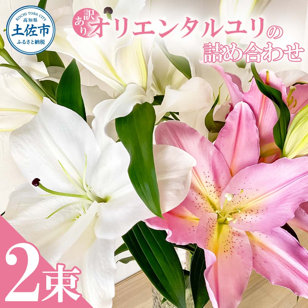訳あり オリエンタルユリの詰め合わせ 2束(1束4～6本 15輪以上) 花 は