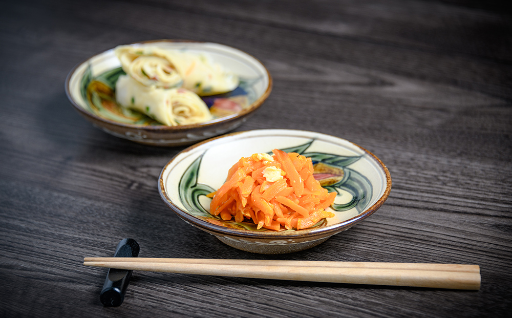 ＜4.5寸皿＞線彫り・魚紋　2枚セット【尚工房】