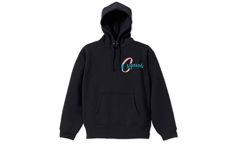 Chigasakiパーカ　ブラック　メンズ レディース サザンC 烏帽子岩 えぼし岩 裏起毛 プルオーバー 茅ヶ崎市 神奈川県
