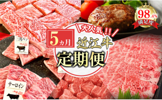 【定期便】近江牛定期便　焼肉/ハンバーグ/サイコロステーキ/すき焼き【FO50W】