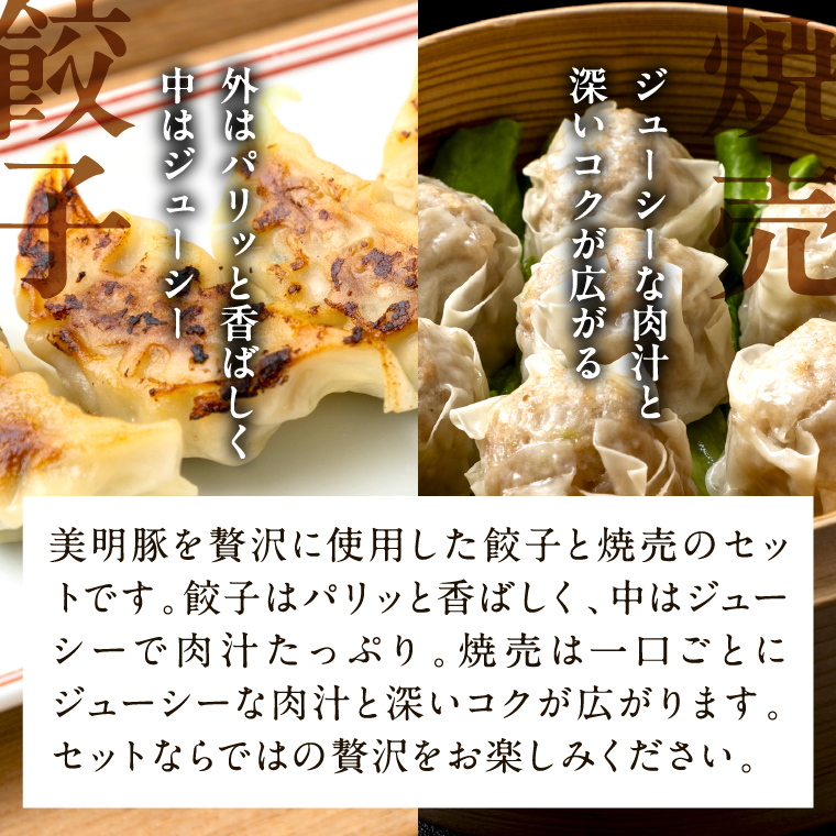 焼売 餃子 美明豚「びめいとん」のジューシー焼売と餃子のアソート｜シュウマイ 焼売 しゅうまい 餃子 ぎょうざ ギョウザ 美明豚 びめいとん 肉 肉加工品 豚肉 お肉 ジューシー 茨城県 行方市(HJ-3)