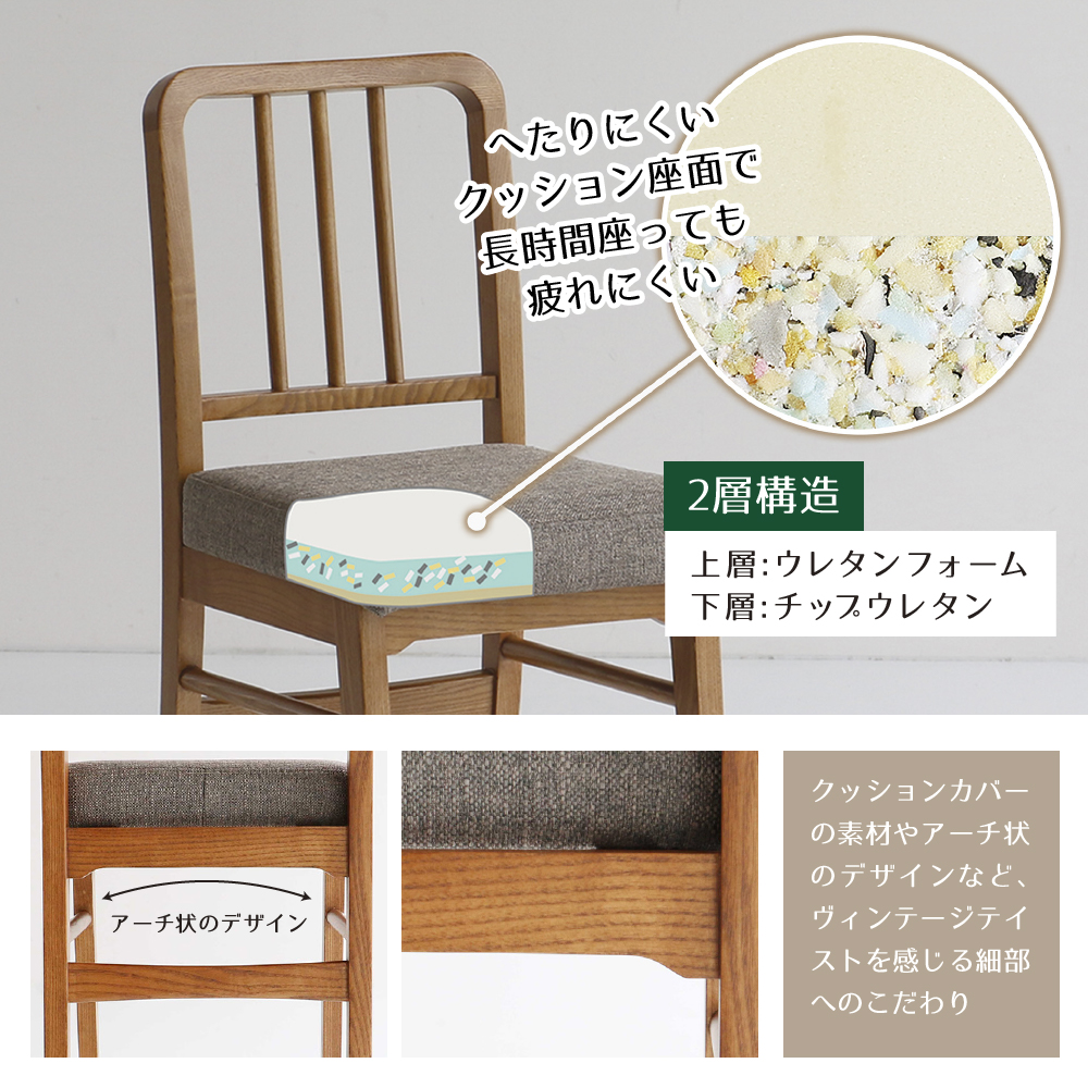 オーカー ダイニング3点セット 家具 インテリア ダイニングテーブル チェア 椅子 木製 天然木