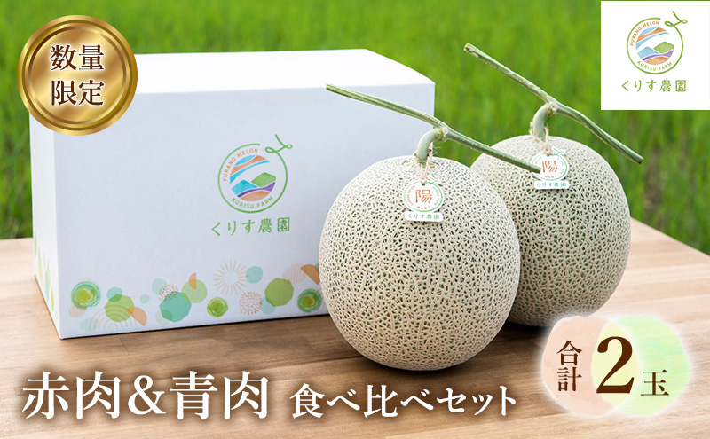 【北海道富良野市】【2026年7月より順次発送】ふらのメロン「陽 〜HARU〜」 赤肉&青肉 食べ比べセット(各1玉 合計2玉:4kg以上)