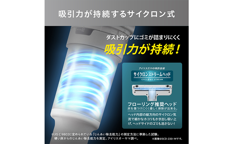 掃除機 コードレス サイクロン 充電式サイクロンスティッククリーナー SCD-220-HC グレージュ アイリスオーヤマ 軽量 軽い スティッククリーナー 充電式 クリーナー サイクロンクリーナー車 車内 2WAY 新生活