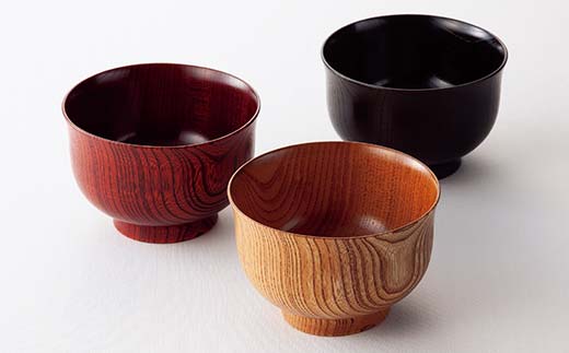 山中塗 欅汁椀三色揃 日本製 伝統工芸 山中塗 工芸品 F6P-2215