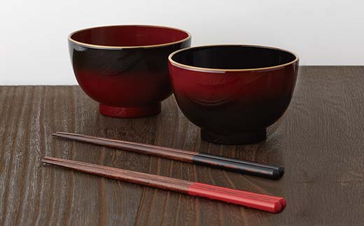 セール中です【新品】後藤塗 汁椀2客 吸物椀 伝統工芸品 漆塗 香川漆器 汁椀 【砥部工房 からくさ】