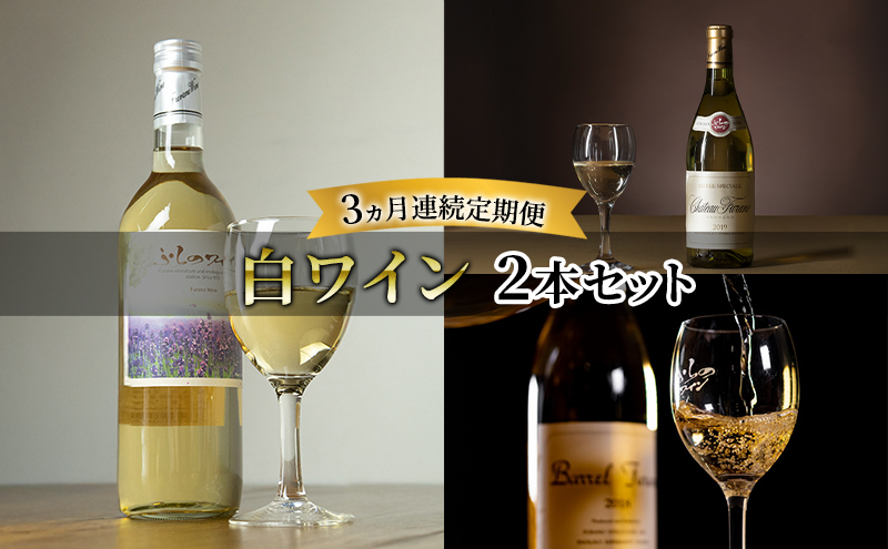 【北海道富良野市】【全3回白ワイン定期便 3ヵ月連続!白ワイン2本セット】※申込の翌月から お酒 酒 ワイン ぶどう 飲み物 アルコール 北海道 送料無料 道産 富良野市 ふらの