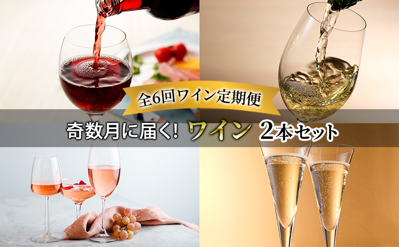 【北海道富良野市】【全6回ワイン定期便 奇数月に届く!ワイン2本セット】赤 白 ロゼ スパークリング白 ※申込の翌月から お酒 酒 ワイン ぶどう 飲み物 アルコール 北海道 送料無料 道産 富良野市 ふらの