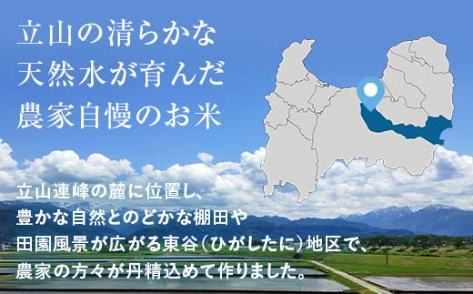 ＜定期便＞立山のちから米 コシヒカリ 各5kg ＜全3回＞ 計15kg 3ヶ月連続 5kg 定期便 定期配送 ちから米 こしひかり 銘柄米 ブランド米 国産 米 お米 日本米 ギフト 贈り物 備蓄 防災 食品 F6T-870
