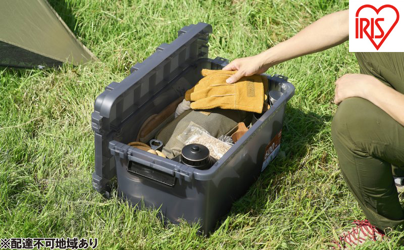 収納ボックス HUGEL SMOKE BOX SMB-600 クリアブラック アイリスオーヤマ アウトドア キャンプ 屋外 ふた付き スモークボックス クリア 中身が見える 透ける 蓋付き ベンチ 野外 防災 備蓄