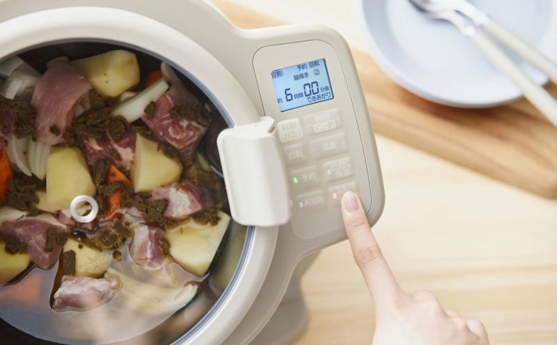 自動調理鍋 自動調理器 電気調理鍋アイリスオーヤマ DAC-IB2-C アイボリー 時短 揚げ物 炒め物 煮る 蒸す 発酵 低温調理 かき混ぜ 回転 ほったらかし 電気調理器 シェフドラム CHEF DRUM 簡単操作 予約 保温