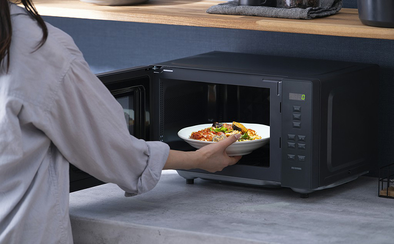 電子レンジ 18L フラット アイリスオーヤマ IMB-F187-H グレー れんじ フラットテーブル フラットタイプ シンプル 温め レンジ調理 ヘルツフリー 自動メニュー キッチン家電 調理家電