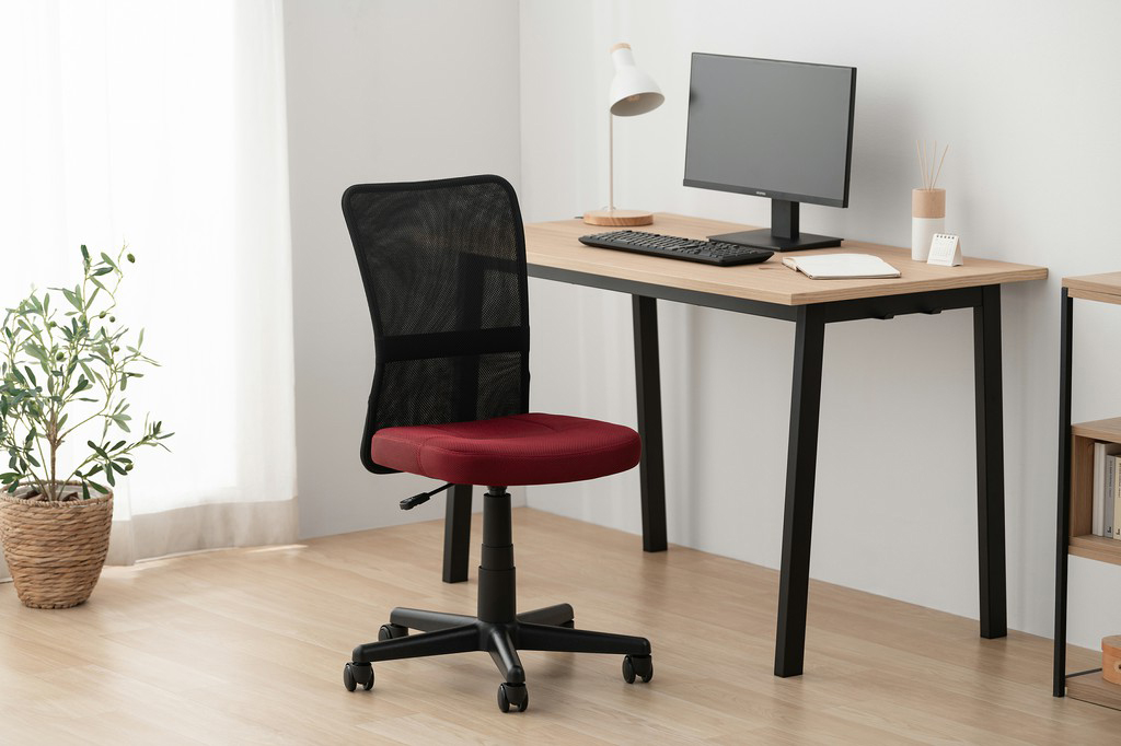 オフィスチェア 椅子 メッシュバックチェア OFC-MBR ボルドー アイリスオーヤマ メッシュ チェア イス デスクワーク テレワーク