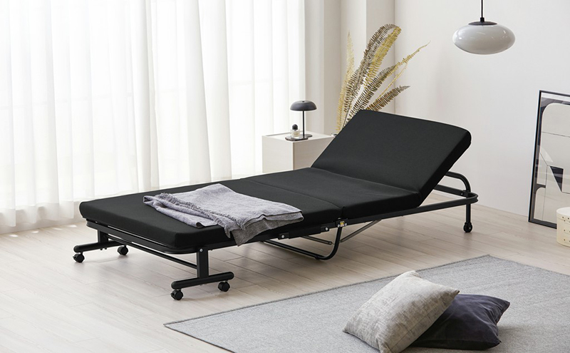 ベッド 折りたたみベッド OTB-TRR ブラック アイリスオーヤマ シングル コンパクト マットレス付き 低反発 簡易ベッド 折り畳み リクライニングベッド 14段階 手動 介護