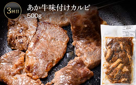 FK7-0249_あか牛堪能定期便 全5回 サーロイン ステーキ ハンバーグ 味付けカルビ ローストビーフ 切り落とし あか牛 肉 牛肉