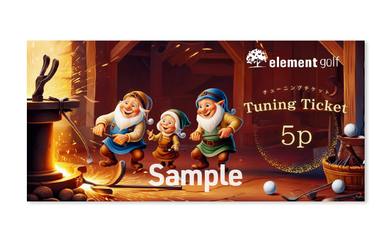 elementgolf アイアン チューニング チケット (5本) エレメントゴルフ × 名古屋外国語大学コラボデザインチケット ゴルフ アイアン ゴルフクラブ 調整 愛知 日進市