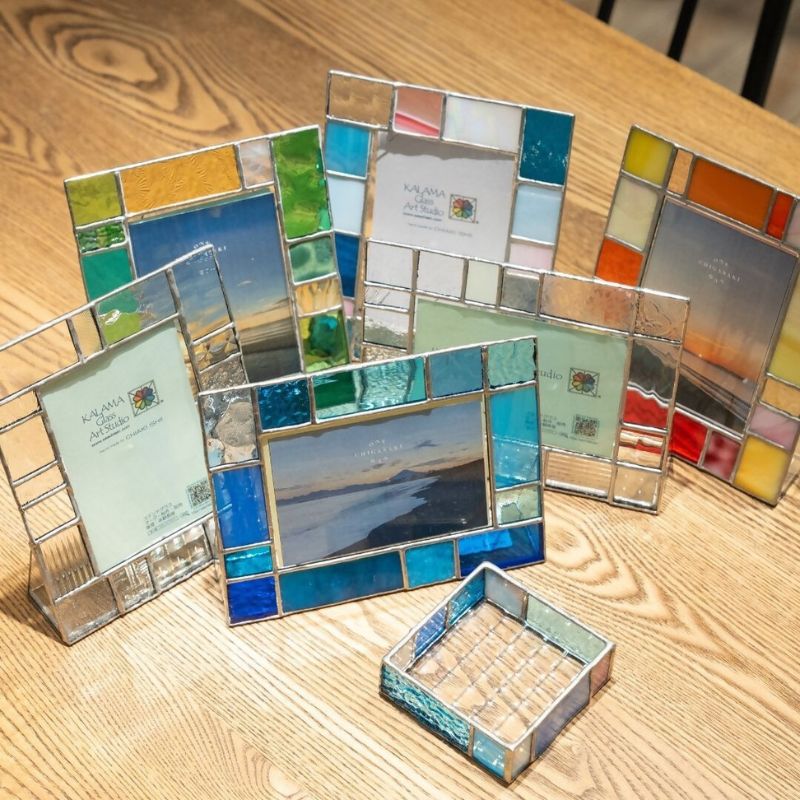 ステンドグラス　モザイクアート　写真立て（クリアカラー縦向き） インテリア 