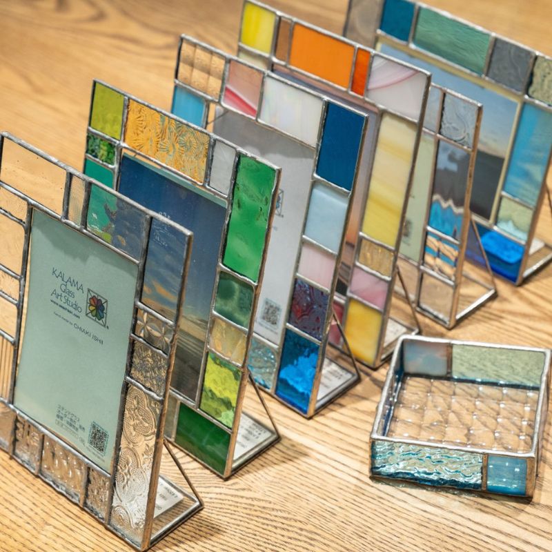 ステンドグラス　モザイクアート　写真立て（クリアカラー縦向き） インテリア 