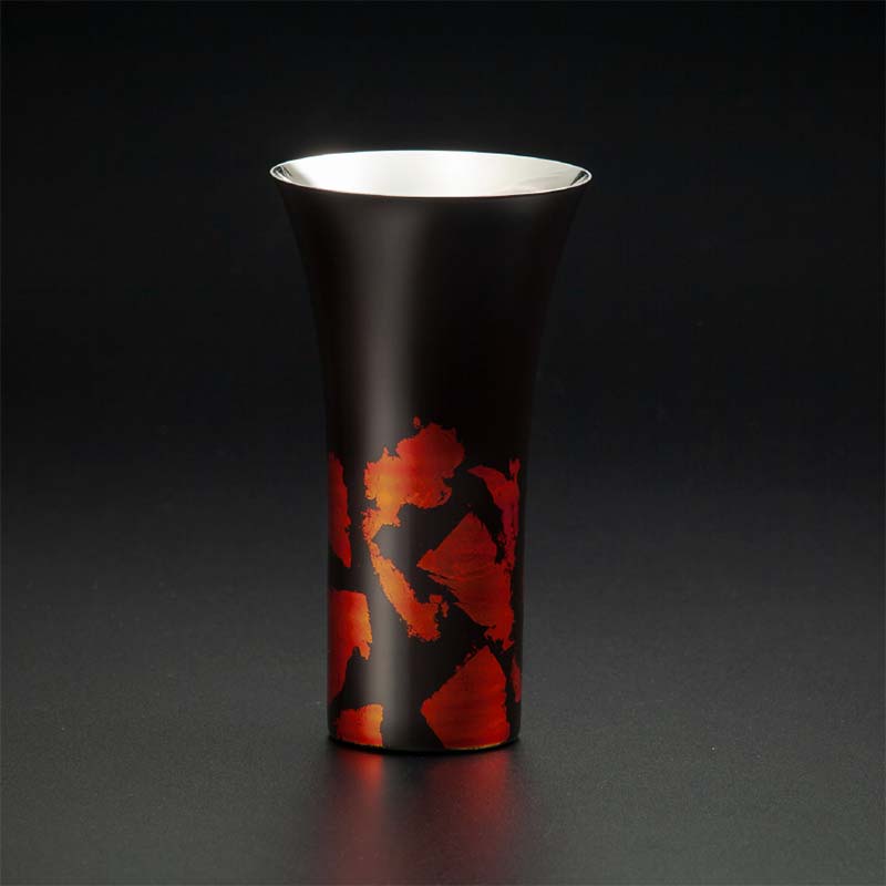 山中塗 士作手塗り 漆磨 カップシングル L 黒 金箔華切り回し 1客 380ml 漆磨カップ コップ カップ 贈答 贈り物 父の日 母の日 敬老の日 記念日 贈り物 ギフト 伝統工芸 工芸品 国産 日本製 F6P-0607