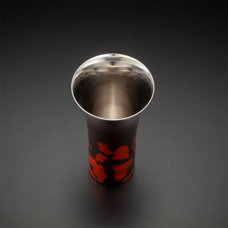 山中塗 士作手塗り 漆磨 カップシングル L 黒 金箔華切り回し 1客 380ml 漆磨カップ コップ カップ 贈答 贈り物 父の日 母の日 敬老の日 記念日 贈り物 ギフト 伝統工芸 工芸品 国産 日本製 F6P-0607