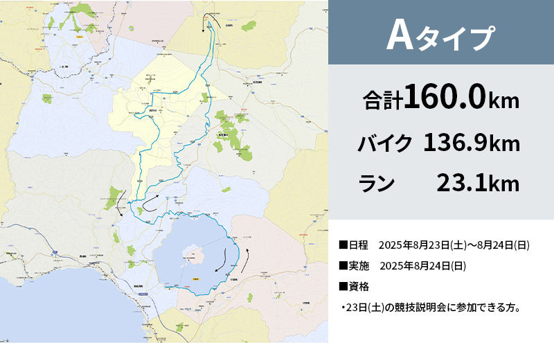 【8月23日（日）開催】北海道トライアスロン バイク ＆ ラン Aタイプ 参加権 自転車 ランニング 2種目 イベント 大会 スポーツ レース 経験者